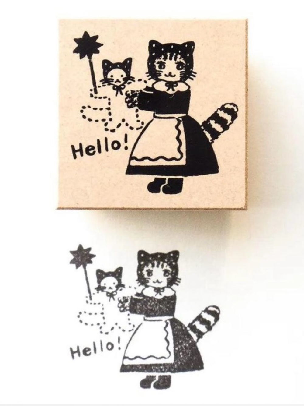 Hyogensha Cozyca Products x Aiko Fukawa - [HELLO] Wooden Rubber Stamp